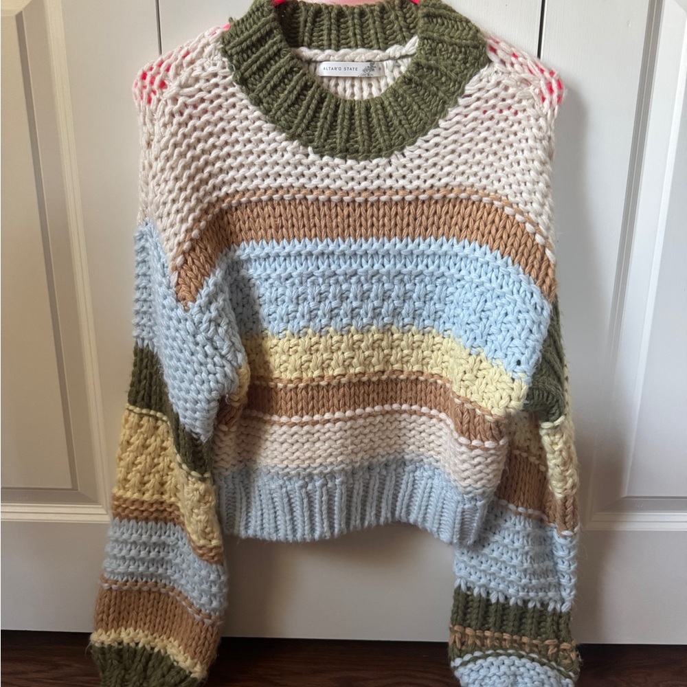 Altar'd State Multicolor Striped Sweater